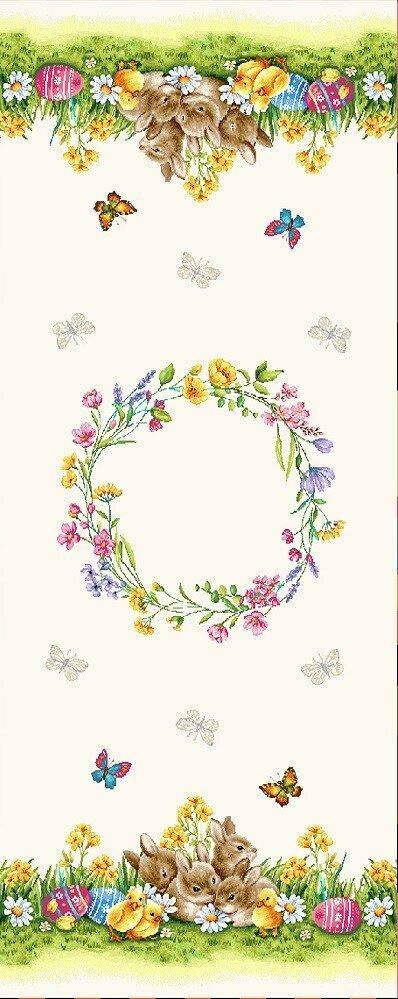 Wielkanoc Wiosna - Panele do szycia: Obrusy, bieżniki, serwetki. / Bieżnik V60 P- 40x100