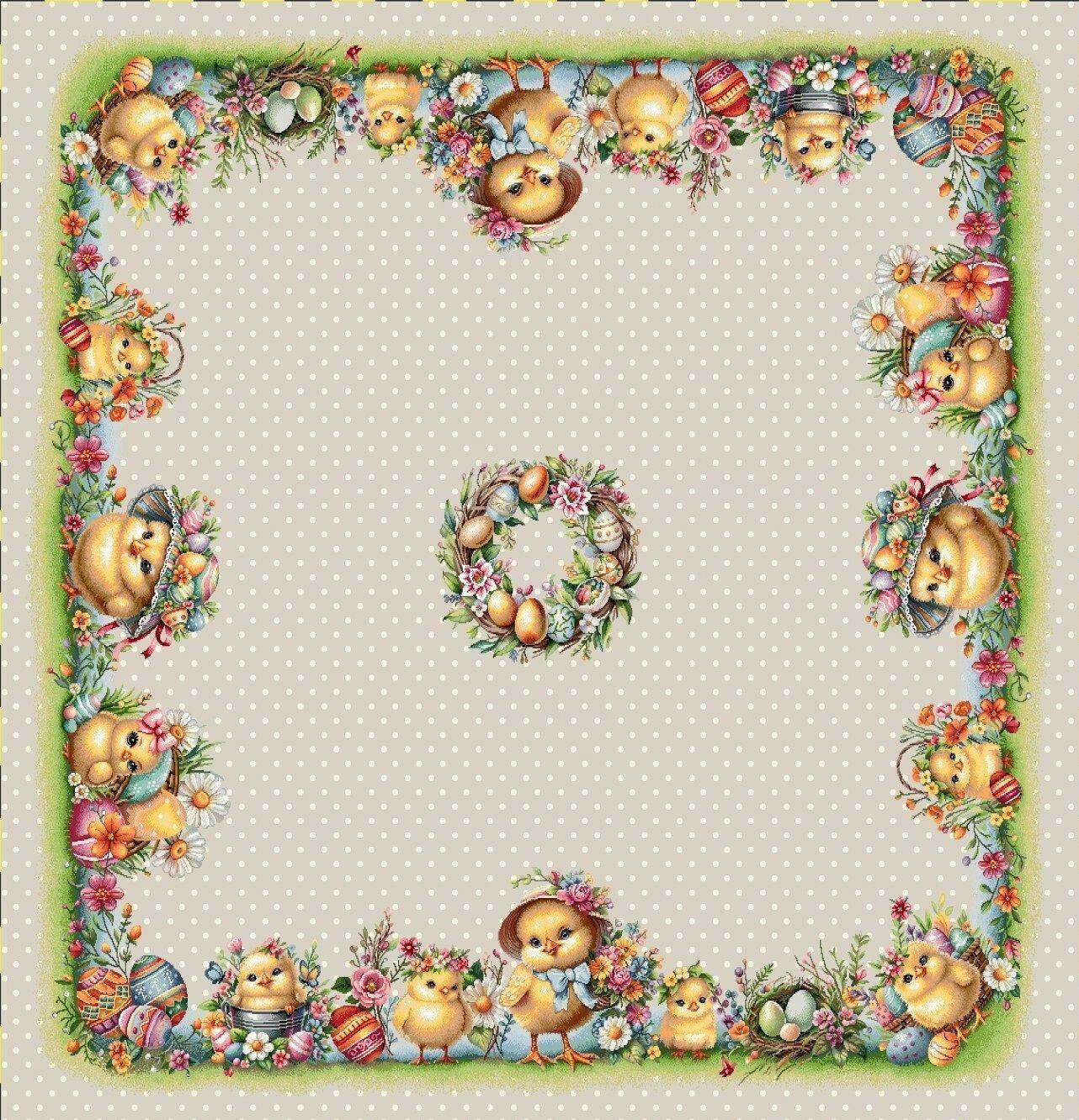 Wielkanoc Wiosna - Gotowe produkty / Obrus 1360LI - 100x100