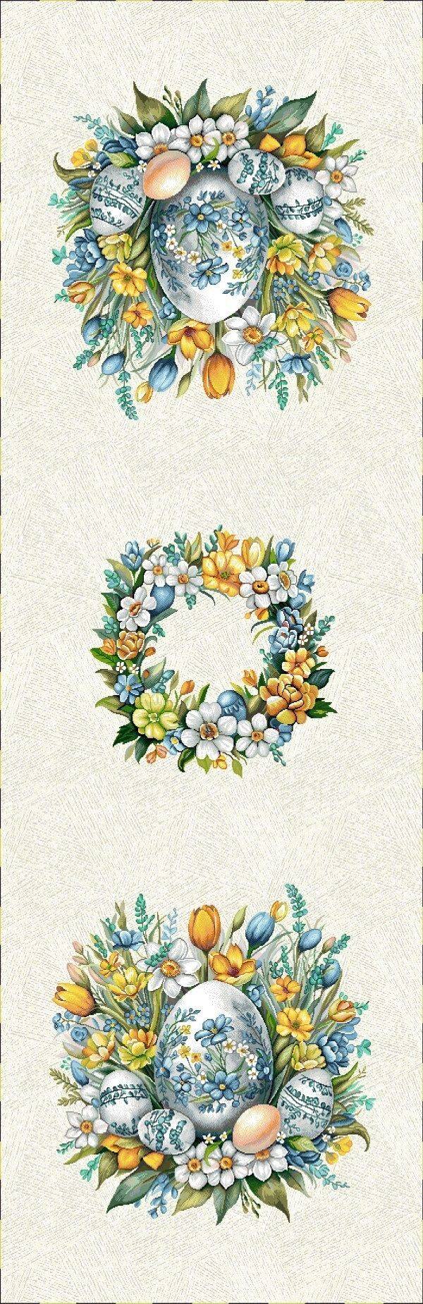 Wielkanoc Wiosna - Panele do szycia: Obrusy, bieżniki, serwetki. / Bieżnik L67 P - 47x140