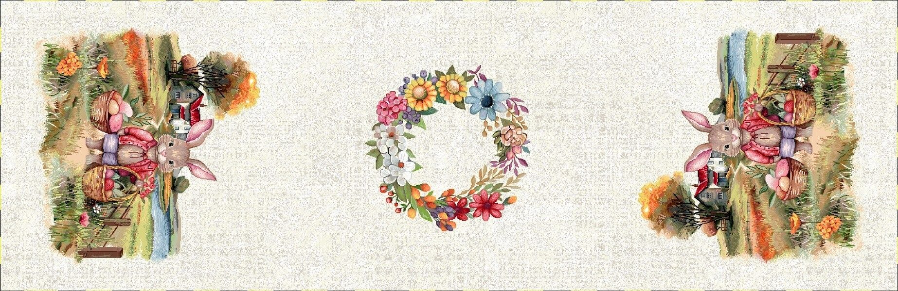 Wielkanoc Wiosna - Panele do szycia: Obrusy, bieżniki, serwetki. / Bieżnik 1357RK P - 45x180