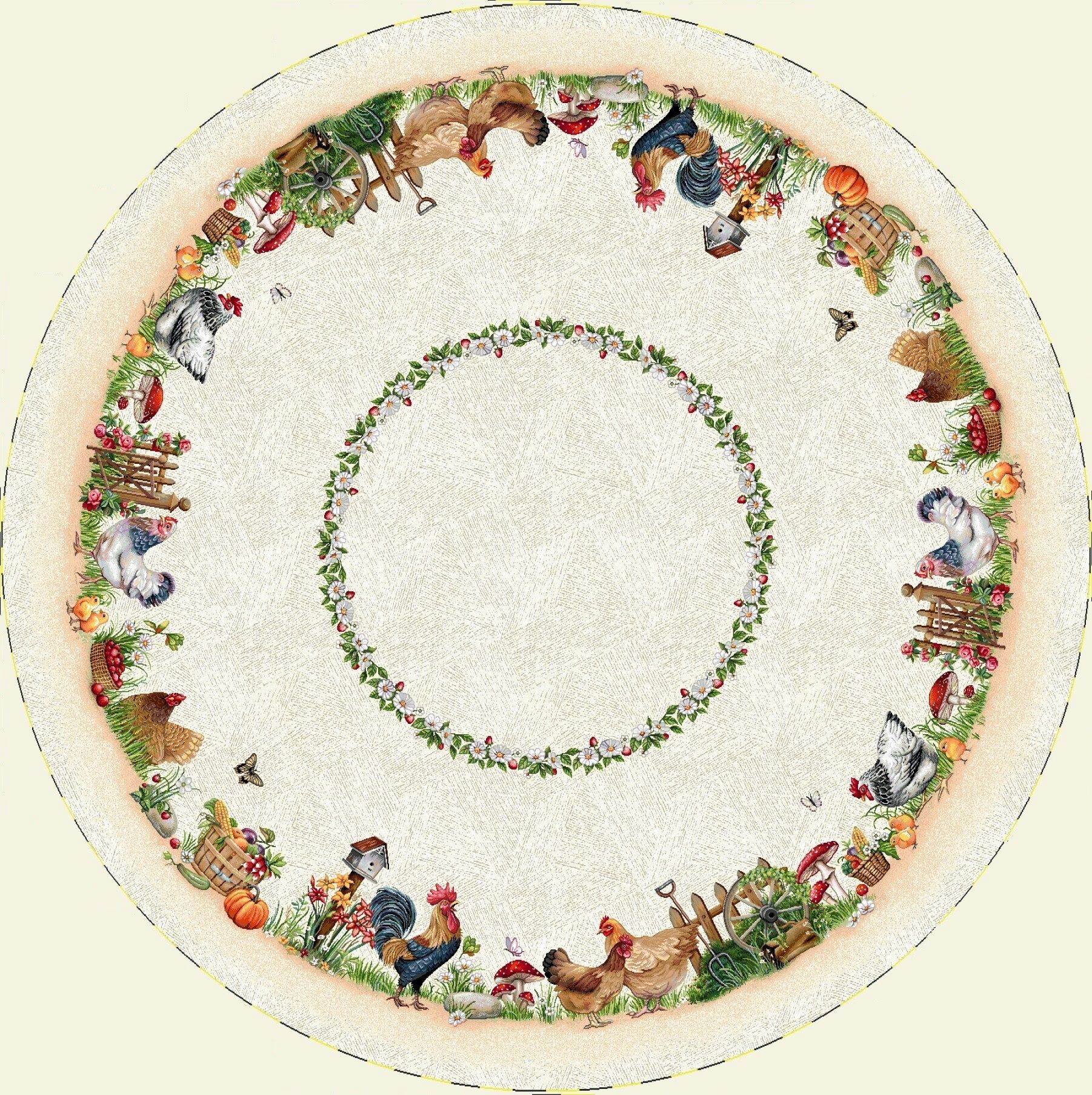 Całoroczne - Panele do szycia: Obrusy, bieżniki, serwetki. / Obrus Okrągły 1287RK P - Q140