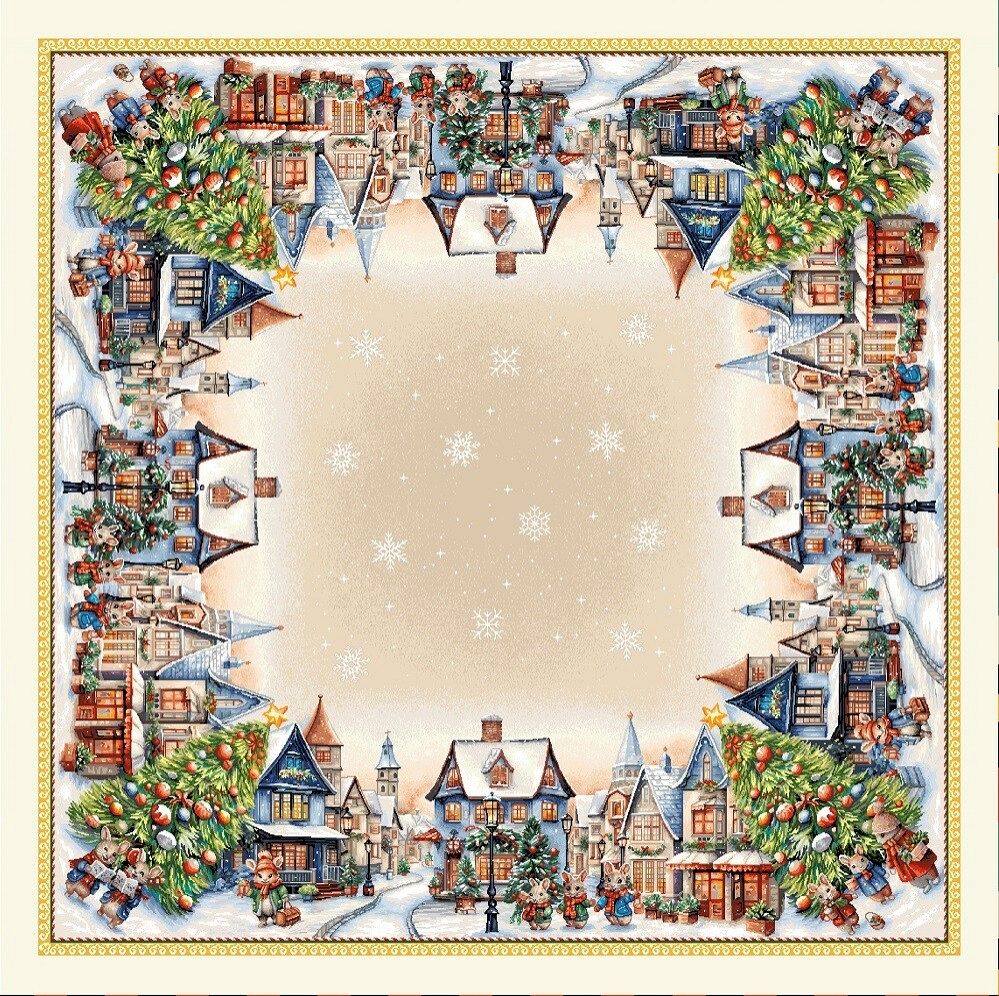 Boże Narodzenie - Panele do szycia: Obrusy, bieżniki, serwetki. / Obrus M02 P - 100x100 Micro+Lurex