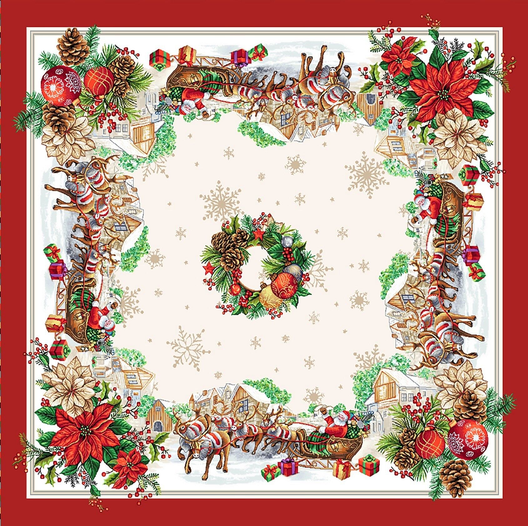 Boże Narodzenie - Gotowe Produkty / Obrus DZ02 - 100x100 Lurex