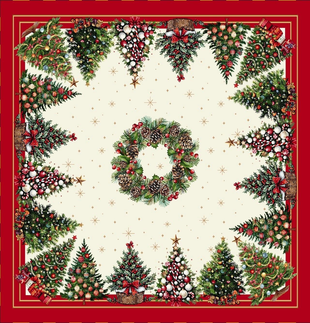 Boże Narodzenie - Gotowe Produkty / Obrus 4120 - 100x100