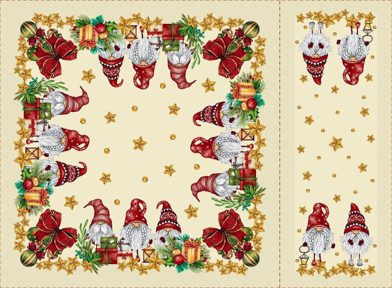 Boże Narodzenie - Panele do szycia: Obrusy, bieżniki, serwetki. / Komplet FC204 P - 100x100 + 40x100