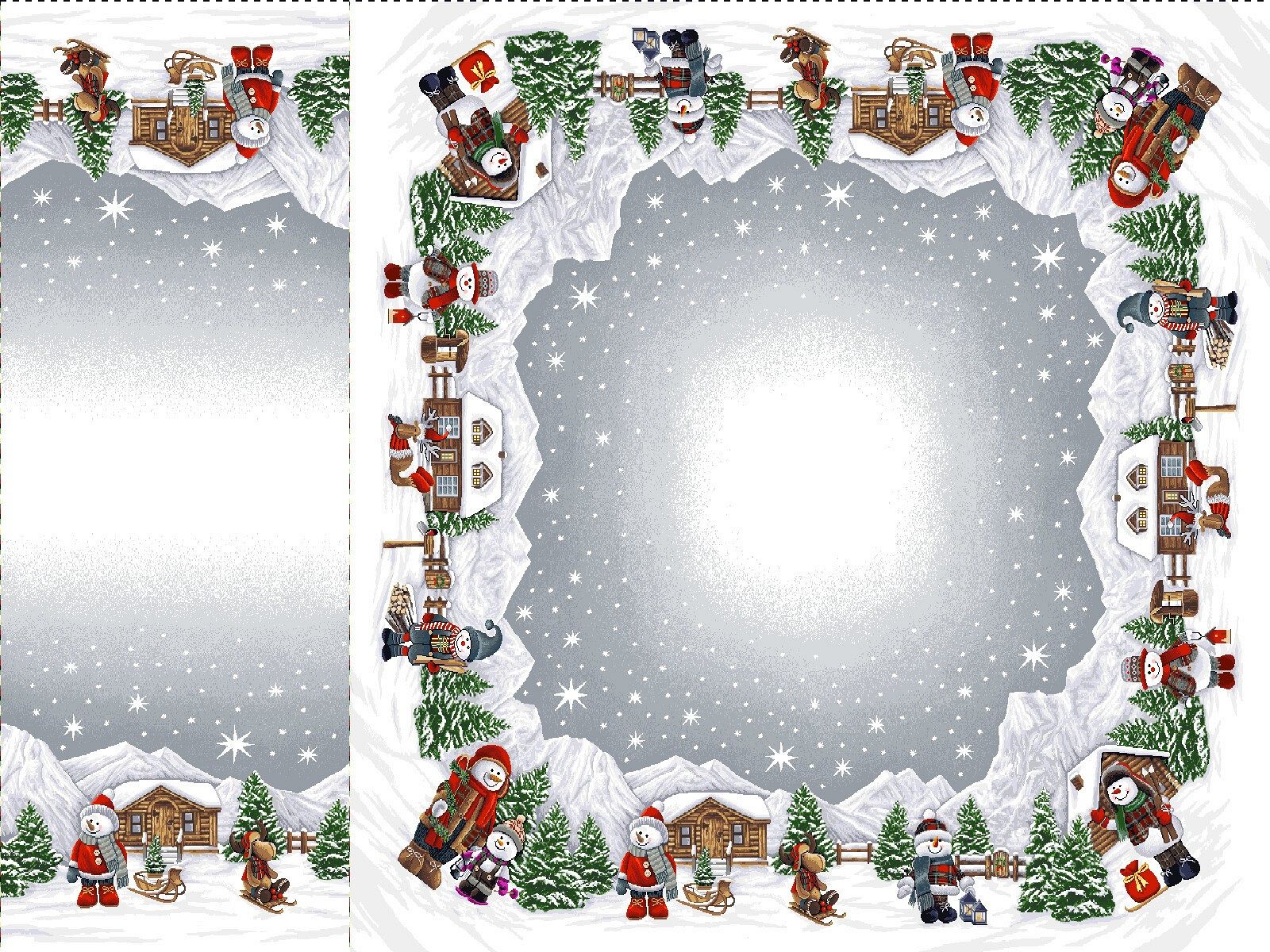 Boże Narodzenie - Panele do szycia: Obrusy, bieżniki, serwetki. / Komplet V17 P - 100x100 + 40x100