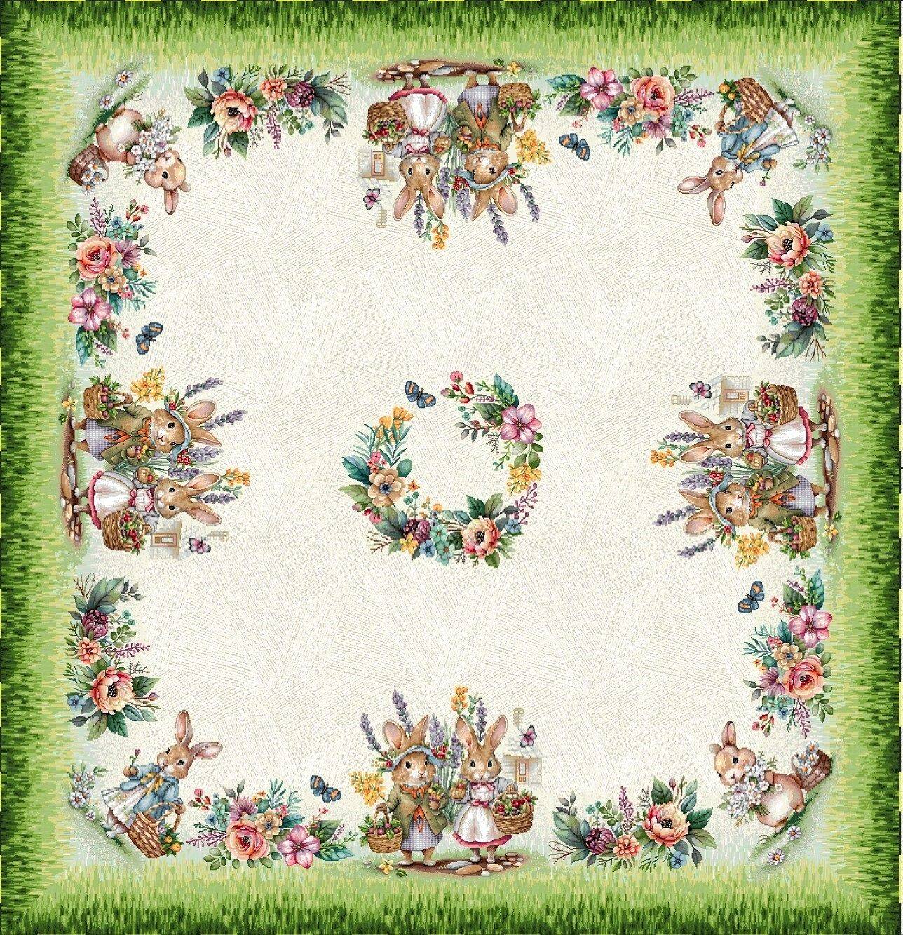 Wielkanoc Wiosna - Panele do szycia: Obrusy, bieżniki, serwetki. / Obrus 1344VE P - 100x100