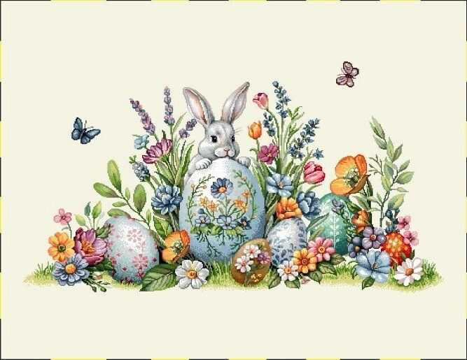 Wielkanoc Wiosna - Panele do szycia: Obrusy, bieżniki, serwetki. / Podkładka 1364NA P - 40x50