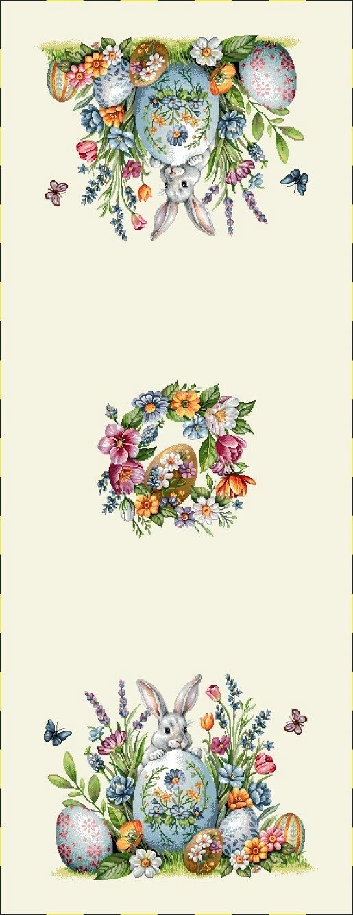 Wielkanoc Wiosna - Panele do szycia: Obrusy, bieżniki, serwetki. / Bieżnik 1364NA P - 40x100
