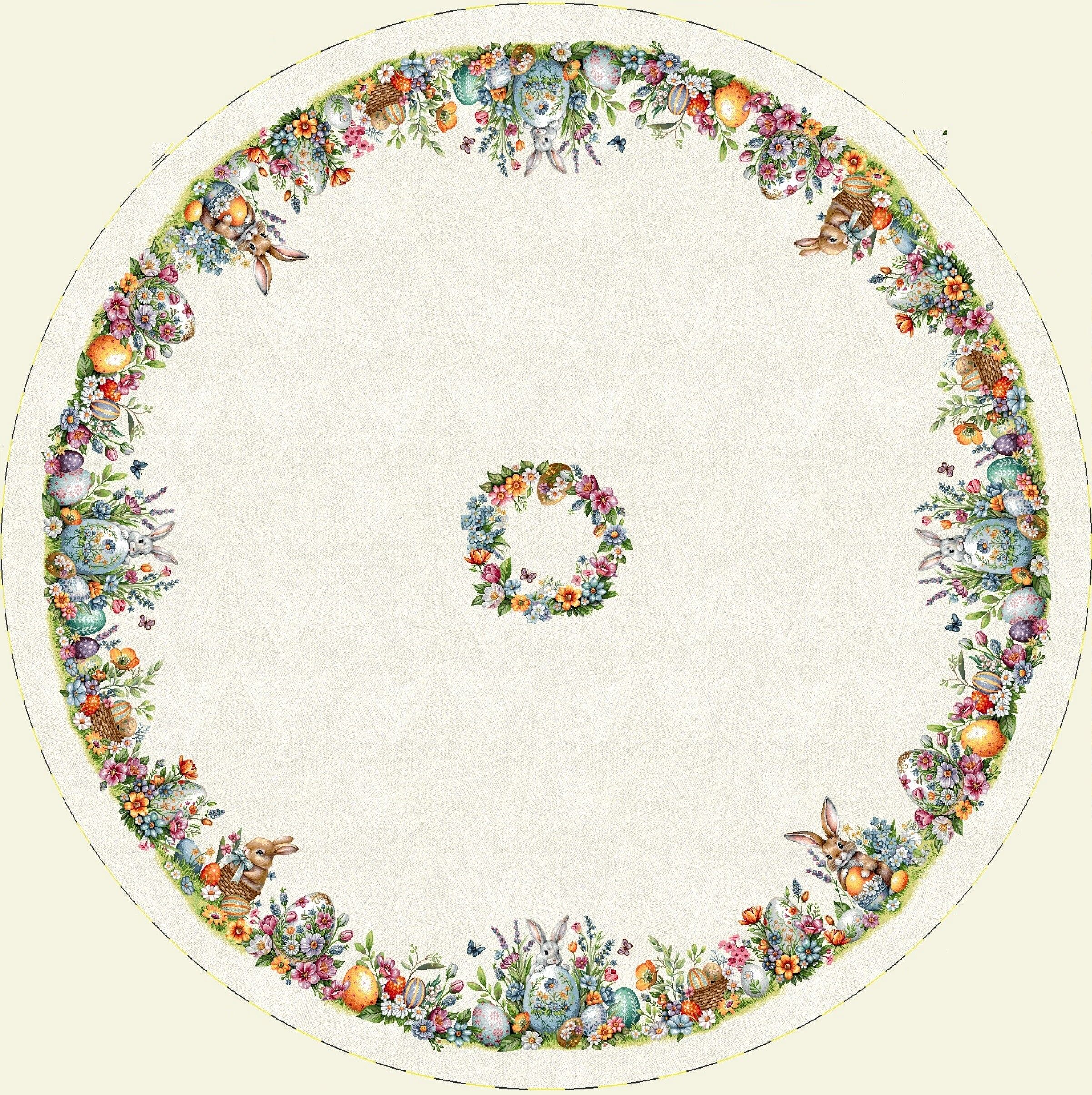 Wielkanoc Wiosna - Panele do szycia: Obrusy, bieżniki, serwetki. / Obrus Okrągły 1364RK P - Q186