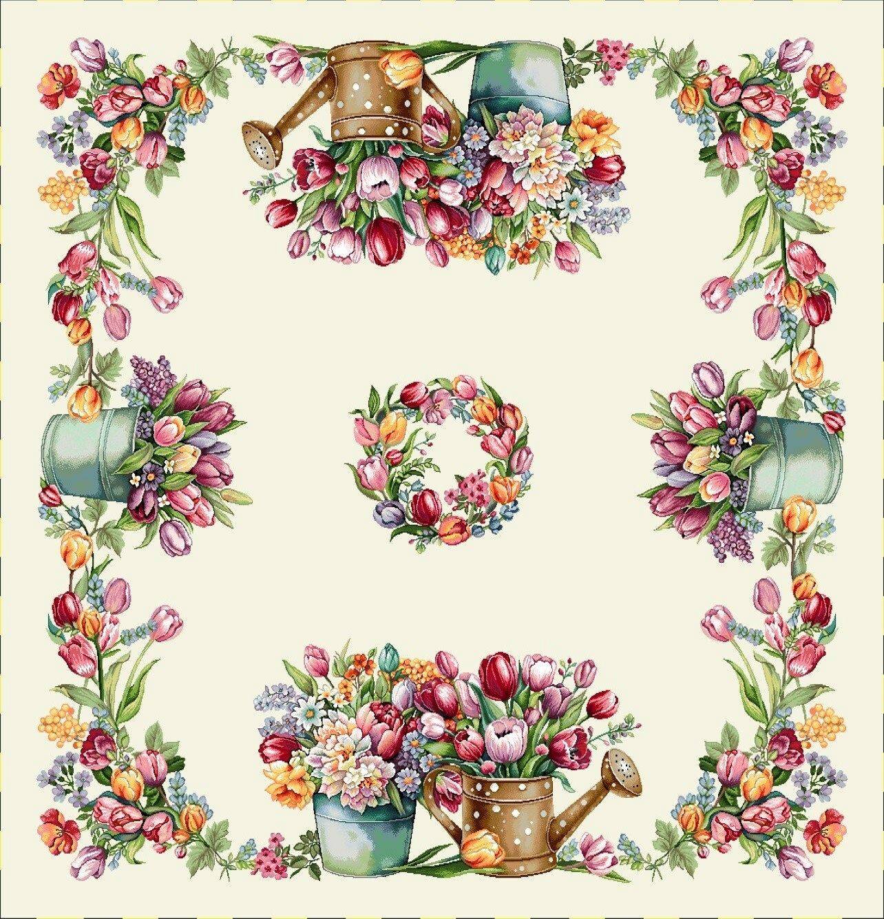 Wielkanoc Wiosna - Panele do szycia: Obrusy, bieżniki, serwetki. / Obrus 1419NA P - 100x100