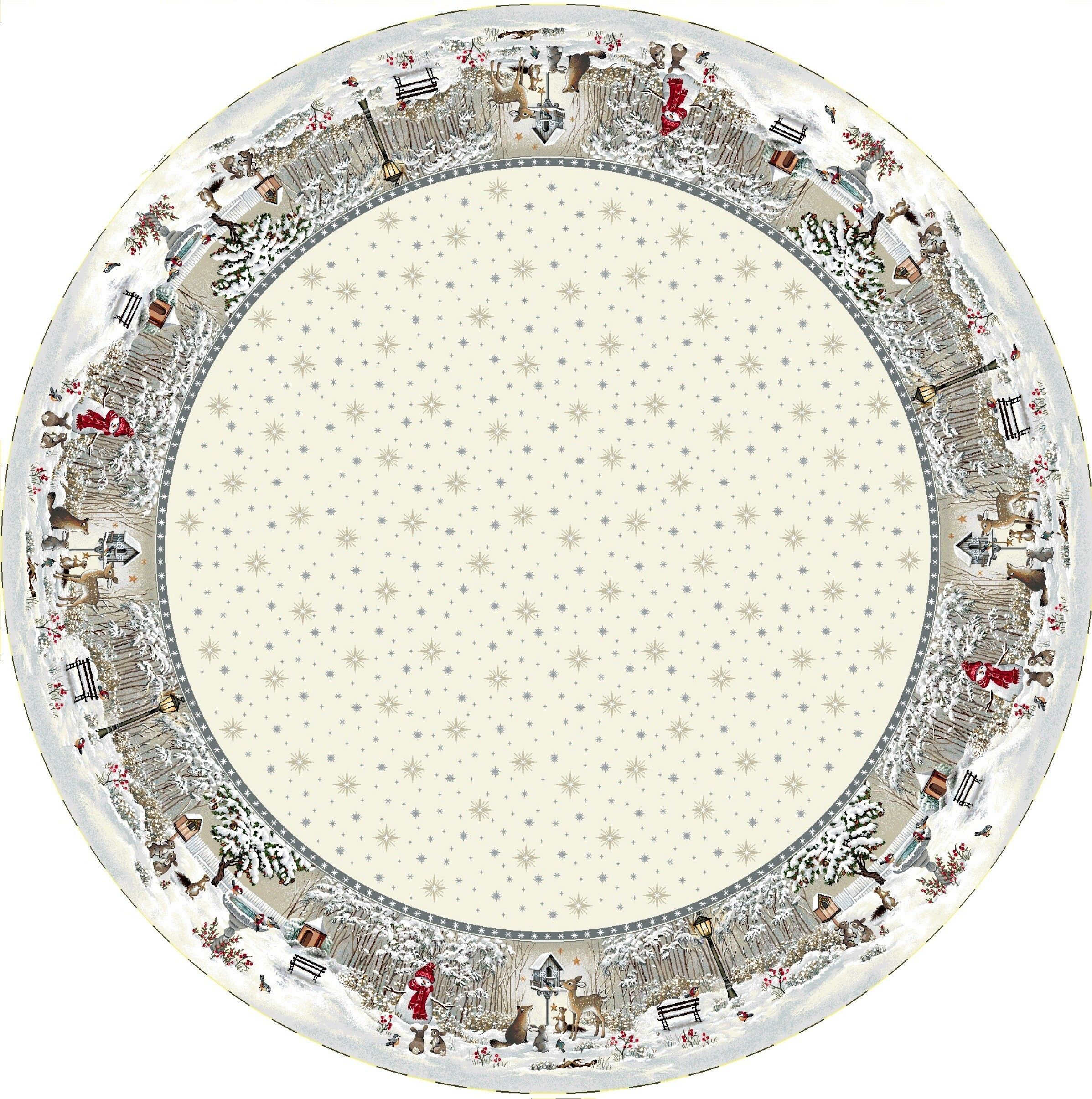 Boże Narodzenie - Panele do szycia: Obrusy, bieżniki, serwetki. / Obrus Okrągły 854 P - Q186