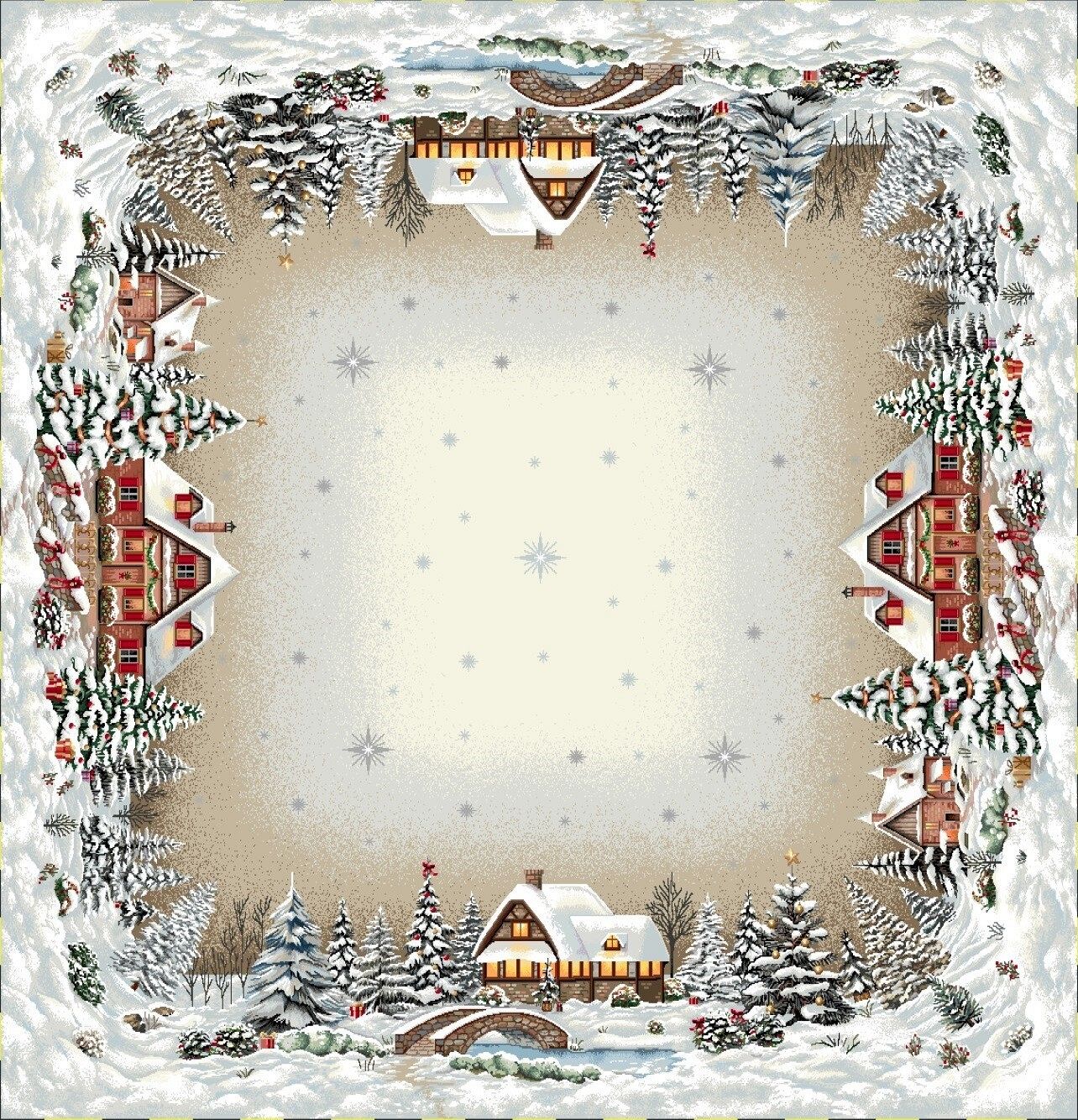 Boże Narodzenie - Panele do szycia: Obrusy, bieżniki, serwetki. / Obrus 4112 P - 100x100