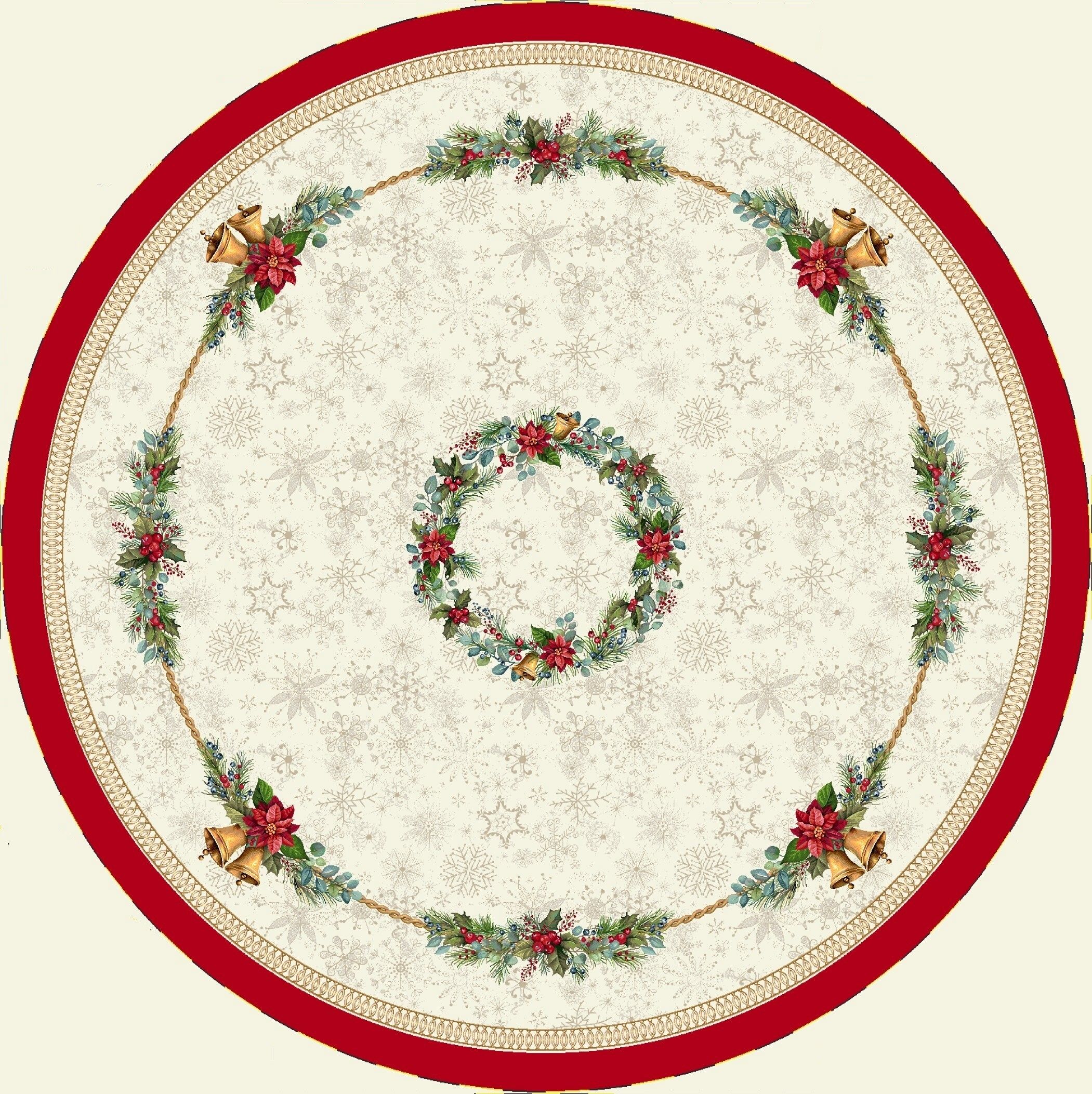 Boże Narodzenie - Panele do szycia: Obrusy, bieżniki, serwetki. / Obrus Okrągły 1331RJ P - Q165