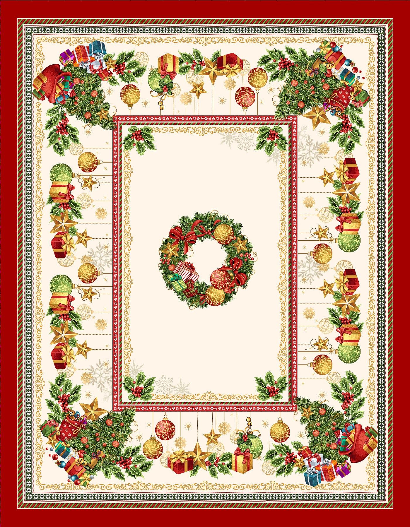 Boże Narodzenie - Panele do szycia: Obrusy, bieżniki, serwetki. / Obrus V16 P - 140x180