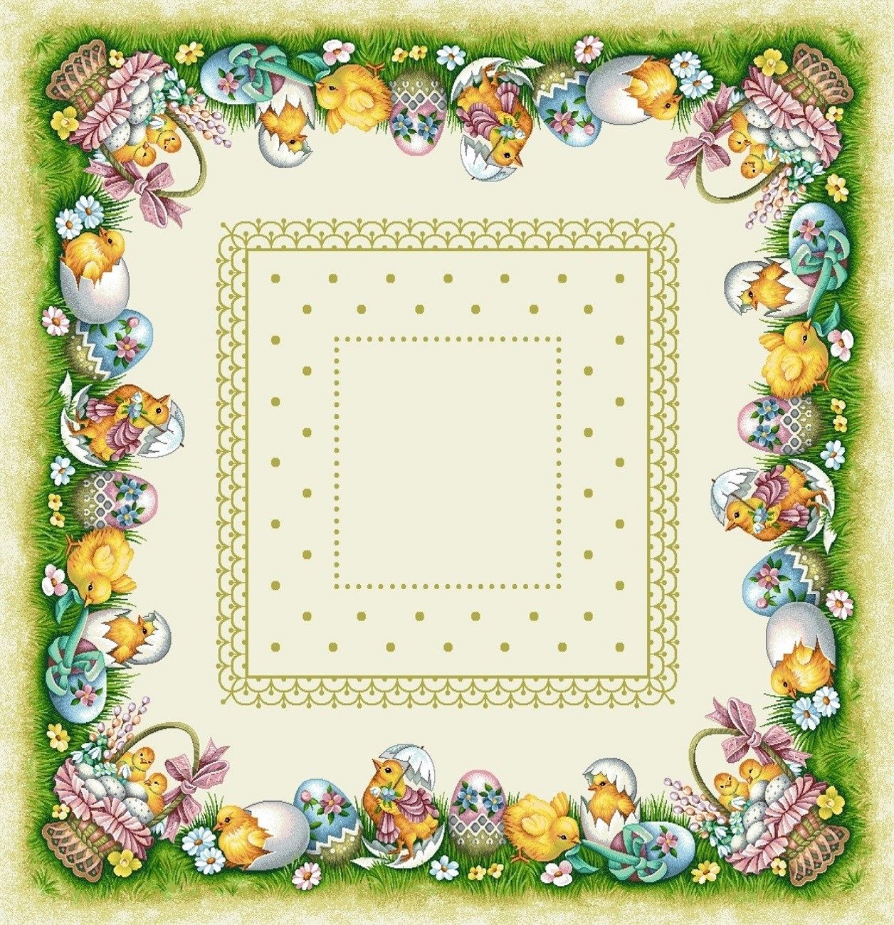 Wielkanoc Wiosna - Panele do szycia: Obrusy, bieżniki, serwetki. / Obrus L32 P - 100x100