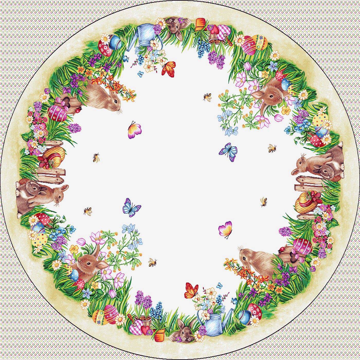 Wielkanoc Wiosna - Panele do szycia: Obrusy, bieżniki, serwetki. / Obrus Okrągły V57 P - Q140
