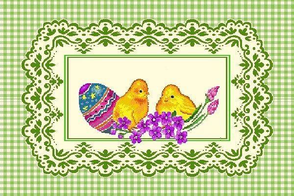 Wielkanoc Wiosna - Panele do szycia: Obrusy, bieżniki, serwetki. / Podkładka V56 - 35x50